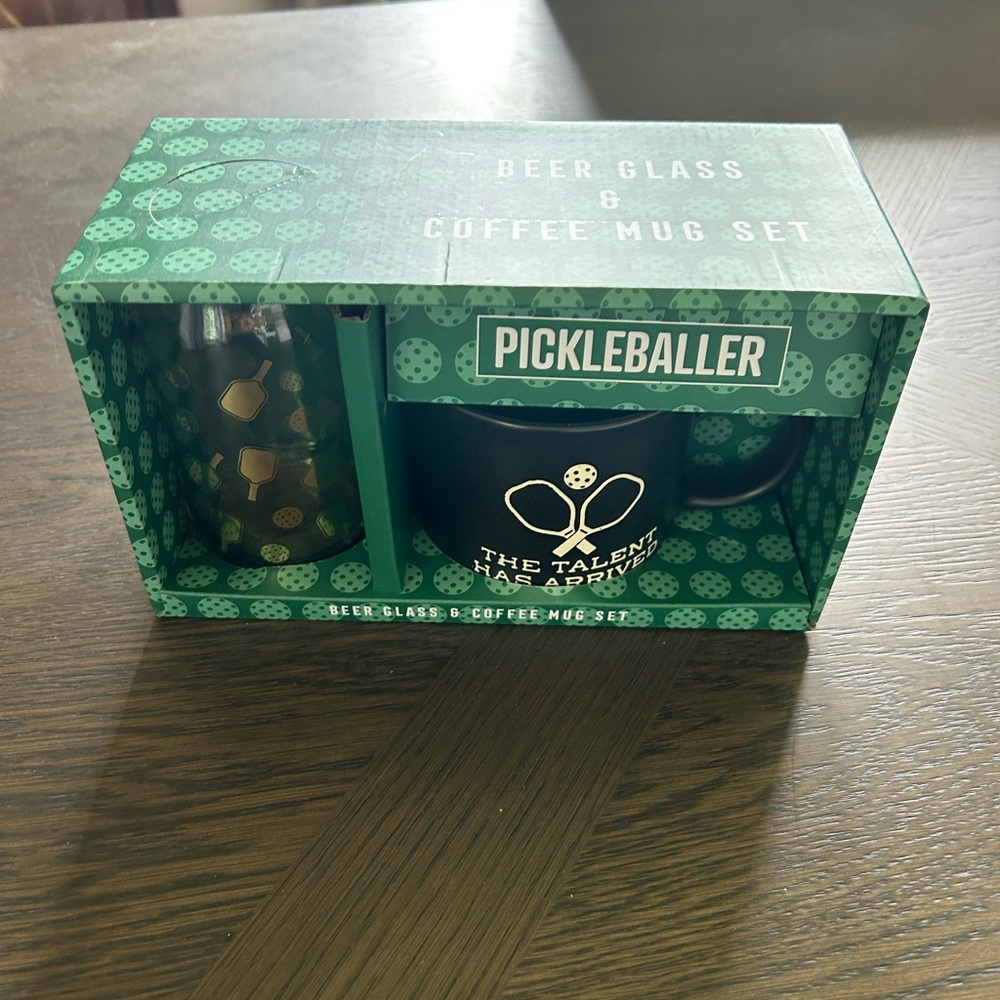 PICKLEBALL BEER GLASS AND COFFEE MUG SET - Picture 3 of 4